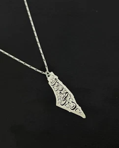 PALESTINE MAP NECKLACE 925 SILVER PENDANT UNIQUE DESIGN CHAIN JEWELRY GIFT - Picture 1 of 1