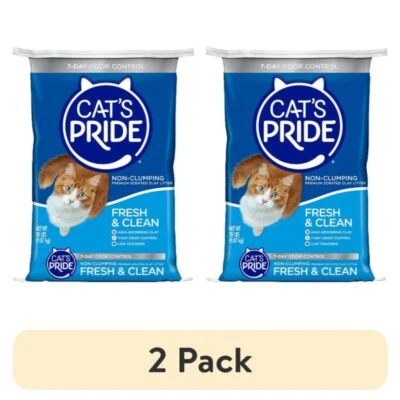 (2 pack) Cat's Pride Fresh & Clean Scented Cat Litter, 20-Pound Bag