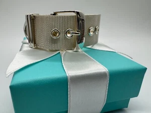 NEU Tiffany & Co. Breites Somerset Mesh Buckle Armband Medium Sterling Silber 925 - Bild 1 von 16
