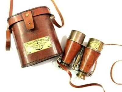 Nautical Brass Binocular with Leather Cover - Image 1 of 4