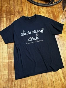 Bada Bing Club STAFF Shirt Large Hanes Beefy Com On In And Fuhgetaboutit - Picture 1 of 3