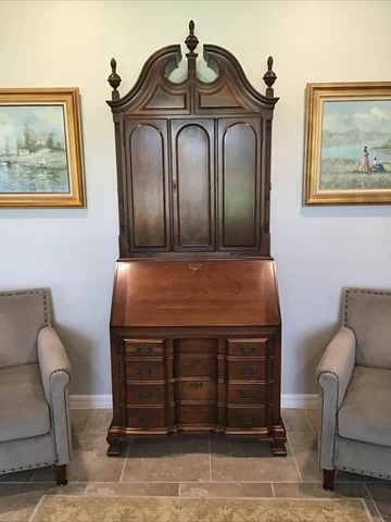 Maddox Goddard Townsend Bonnet Top  Repro Cherry BlockFront Secretary Desk Cover