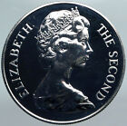 1973 Saint Helena Vereinigtes Königreich QUEEN ELIZABETH II Silber 25 Pence Münze i89871