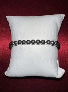 Bracciale Bolo Regolabile Perline Tonde Argento Sterling 6 MM - Foto 1 di 8