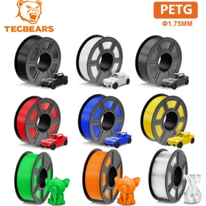 TECBEARS PETG 1.75mm 3D Printer Filament 1KG Strong Toughness 1/3/5/10 Rolls LOT - Picture 1 of 19