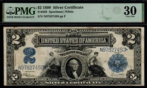1899 $2 LARGE SIZE Blue Seal Silver Certificate! CERTIFIED PMG VERY FINE 30! - Picture 1 of 2