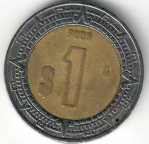 Mexico - 2008Mo - $1 Peso - Bimetallic - #14728 - Picture 1 of 2