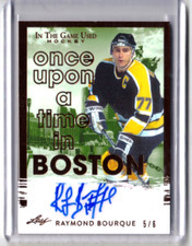 RAYMOND BOURQUE 22/23 Leaf In The Game-Used Autograph Signed BRONZE FOIL #d 5/6