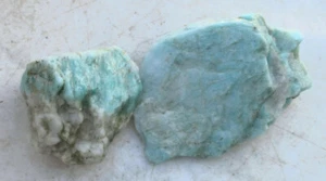Canadian Amazonite 2 Uncut Specimens or Cutting Rough - Picture 1 of 8