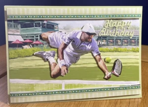 Handmade A6 Tennis Match Tennis Player Themed Birthday Card - Picture 1 of 4