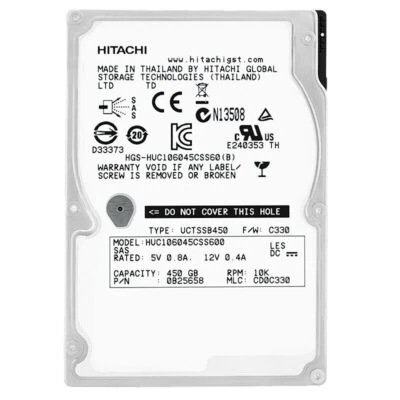 Hitachi HGST C10K600 450GB HUC106045CSS600 SAS II 64Mb 10K 2,5" Pollici - Immagine 1 di 4