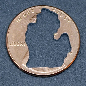 Lucky penny with Michigan cut out - Picture 1 of 1