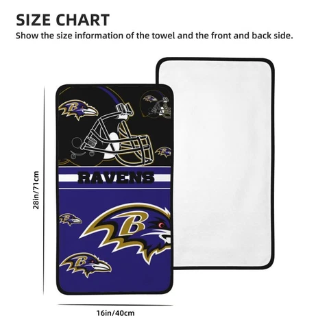 Baltimore Ravens Coral Velvet Towel 16x28in Soft Travel Towels Helmet Style Cover