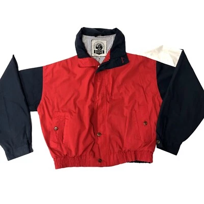 De Colección Años 80 Dash Rojo COLOR BLOCK Cortavientos NAUTICA Vela Ropa de Calle Chaqueta L Foto 1 de 4