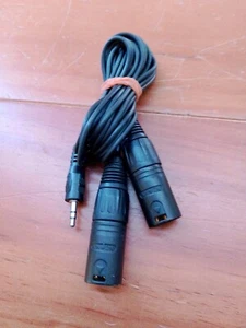1m 3.5mm Stereo Jack Plug to 2 x XLR Male plug Audio Lead Cable, 70" 6 Feet - Picture 1 of 3