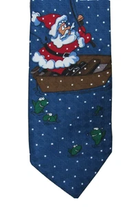 Weihnachtsmann Angeln in einem Teich Weihnachtskrawatte Markenzeichen Spezialitäten - Bild 1 von 4