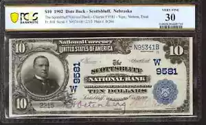 1902 $10 SCOTTSBLUFF NATIONAL BANKNOTE CURRENCY FR.618 NEBRASKA PCGS 30 VF (341B - Picture 1 of 2