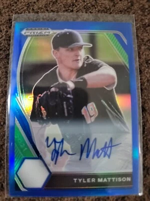 2021 Panini Prizm Draft Picks Blue Tyler Mattison 39/99 AUTO - Image 1 of 2