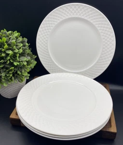 Mikasa "Trellis White" Bone China 11" Dinner Plates (SET OF 4) BRAND NEW - Picture 1 of 13