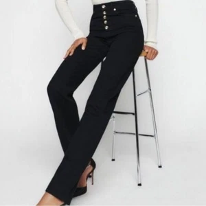 Reformation Wilder High Rise Wide Leg Jean Rhinestone Black 28 - Picture 1 of 12