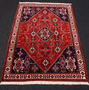 Orient Teppich Afschar 155 x 117 cm Rot Blau Schiraz Perserteppich Handgeknüpft - Bild 1 von 12