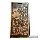 New Nocona Slim Fit Leather Cell Phone Wallet Case Fits Galaxy S4 0684448 Brown