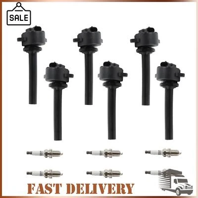 Bobinas de encendido UF252 + bujías de iridio 7090 6 piezas para Honda Passport 2000-2002 Foto 1 de 4