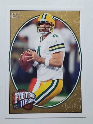 Brett Favre 2008 Upper Deck Football Heroes Gold 14/25 Insert 8 HOF card Packers - Image 1 of 3