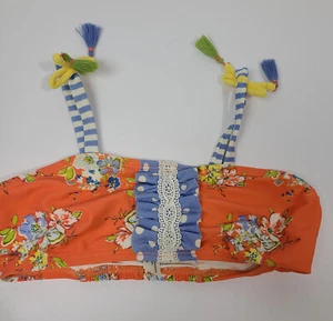Matilda Jane Girls Size 4 Let's Swim Away Floral Bikini Swimsuit Top - Picture 1 of 4