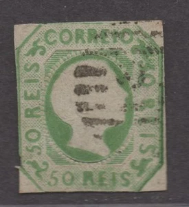*Portugal SC# 7 gebraucht, durchschnittlich, mittig geteilt oval - Bild 1 von 2