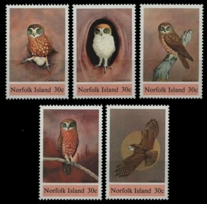 Norfolk-Insel 1984 - Mi-Nr. 339-343 ** - MNH - einzeln - Eulen / Owls - Picture 1 of 1