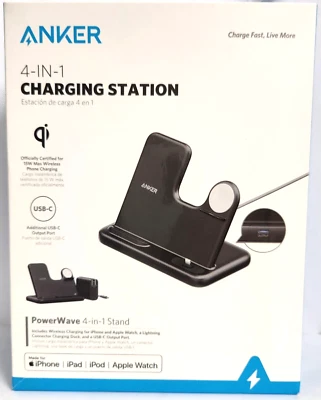 Anker Powerwave 4 in 1 Charging Station for iPhone, Apple Watch, Airpods NOB - Image 1 of 4