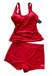 NUOVO NUOVO CON ETICHETTE PUMA costume da bagno due 2 pezzi costume da bagno atletico XL XLARGE tankini ragazzo gamba btm - Foto 1 di 6