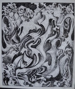 Dessin Encre COMPOSITION SURREALISTE Signé GUSTAV VON DER LOO (d) - Picture 1 of 6