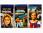 Lot of 3 Vintage Shirley Temple VHS Movies Bright Eyes Stowaway Heidi NEW Sealed