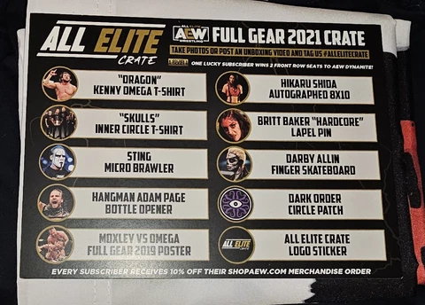AEW All Elite Crate Complete 2021 Sting Microbrawler Hikaru Shida Signature Cover