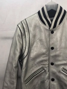 GIVENCHY Leather stadium jacket silver C3440 - Picture 1 of 8