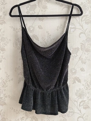 Top Cami Y2K De Colección Charlotte Russe Metálico Peplum Talla L EE. UU. Capricho Salir Foto 1 de 4