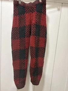 Skims Kids Cozy Knit Joggers Size 4/5 Brick Buffalo Check - Picture 1 of 3