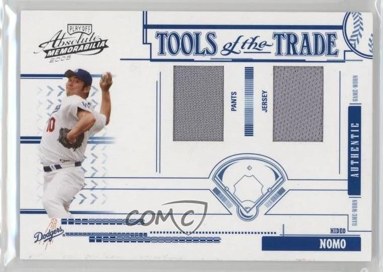 2005 Playoff Absolute Memorabilia Blue Double Materials /150 Hideo Nomo #TT-10 - Image 1 of 2