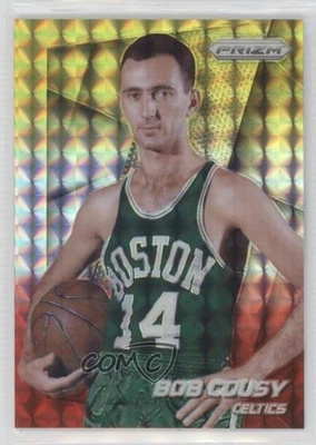 2014-15 Panini Prizm Yellow & Red Mosaic Prizm Bob Cousy #215 HOF - Image 1 of 2