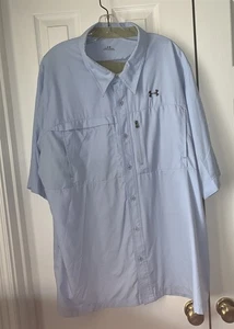 Mens Under Armour Heat Gear Light Blue Sz 3XL SS Loose Vented - Picture 1 of 4