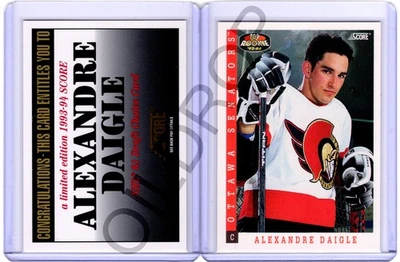 1993-94 Score SP Rookie Redemption #496 Alexandre Daigle ⭐ Card + Redemption Crd - Image 1 of 2