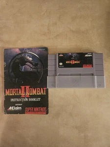 SNES Super Nintendo Mortal Kombat 2 II Cartridge Manual Universal Case Works - Picture 1 of 1