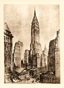 Anton Schutz Radierung "Türme der Finanzen" von 1939 - Bild 1 von 5