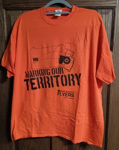 2012 Philadelphia Flyers Marking Our Territory Game Promo Playoffs Shirt XL - Picture 1 of 4