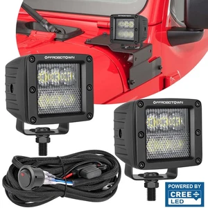 2X 3" 120W Cree LED Pods Work Light Bar Cubes OffRoad Driving Combo + Wiring 12V - Picture 1 of 24