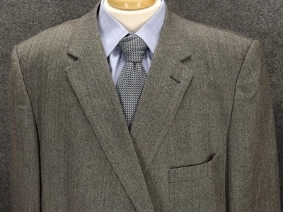 Joseph Feiss 52R Big Mens Lambs Wool Herringbone Blazer 2 Button Jacket USA - Image 1 of 4