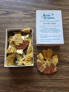 Vtg Arch Crown Inc Classic Gold Jewelry Tags On String Style 907 Unused 900 Pcs - Picture 1 of 5