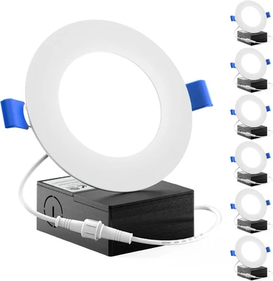 Sunco Paquete de 6 Luces LED Empotrables de 4 Pulgadas, Iluminación de Techo Delgada Sin Canales, 650 LM,  Foto 1 de 4